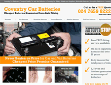 Tablet Screenshot of coventrycarbatteries.co.uk